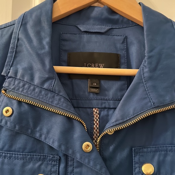 JCrew Blue Gold Button Utility Boyfriend Jacket XS - Picture 2 of 2